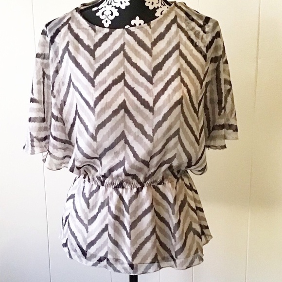 Banana Republic Peplum Chevron Print  Blouse - Picture 1 of 8